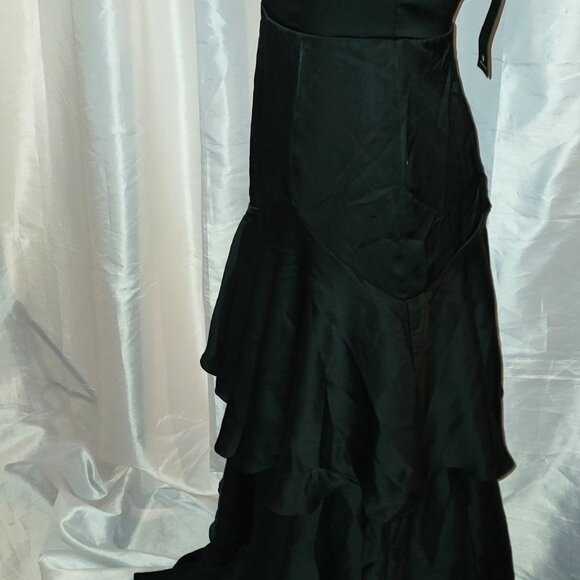 NWT Lulus Women's Size Small Black Tiered Ruffle Gown - Picture 4 of 6